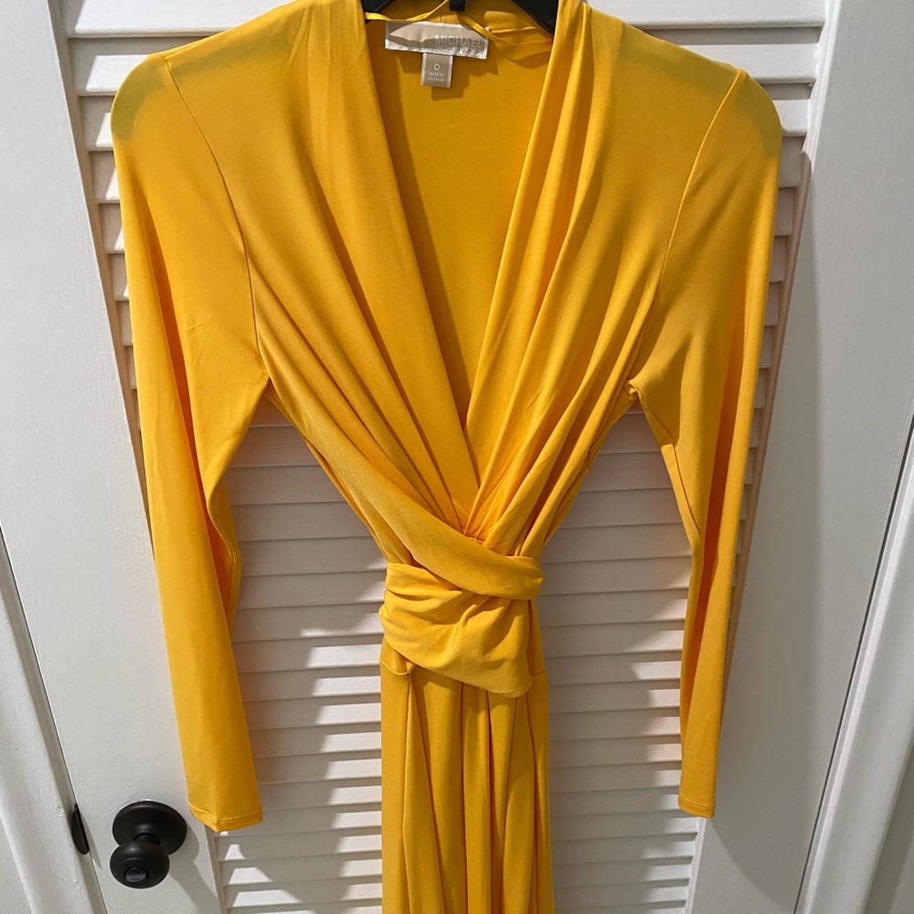Michael Kors Yellow Dress Midi Size 0